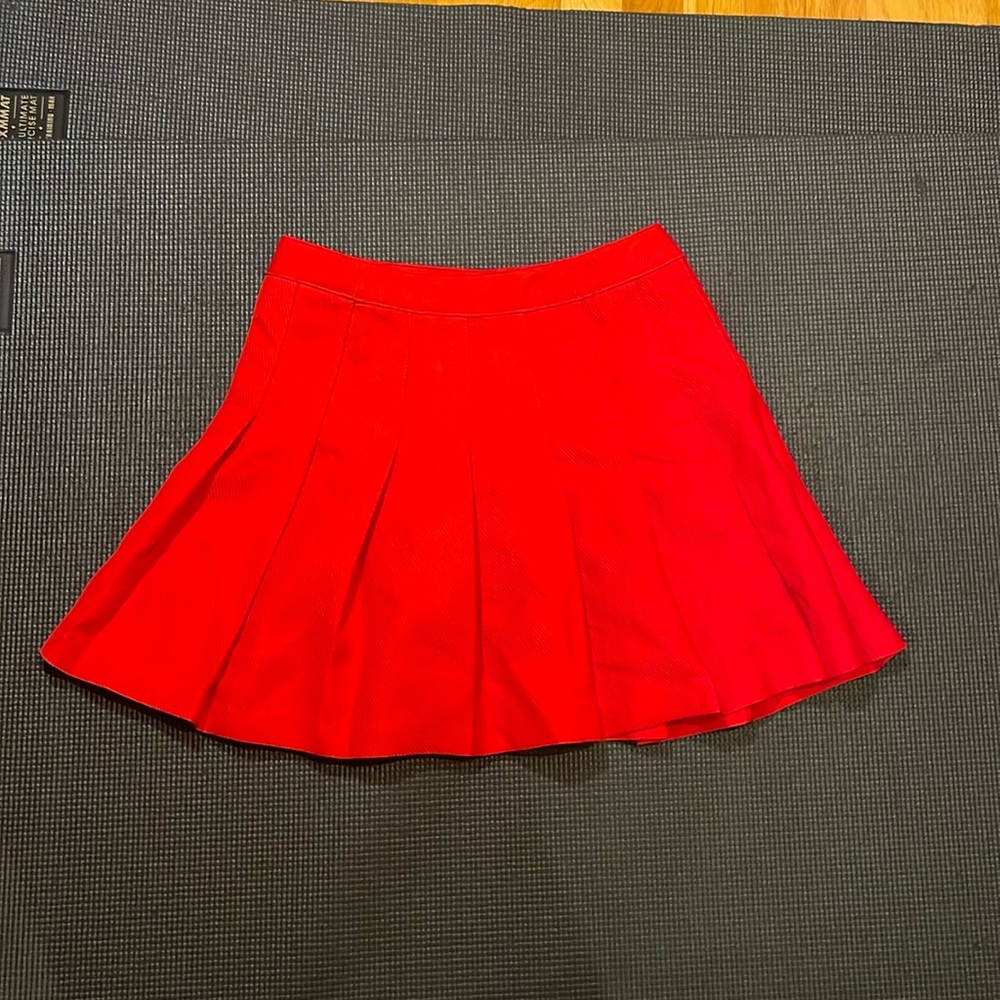 Red Pleated Skirt